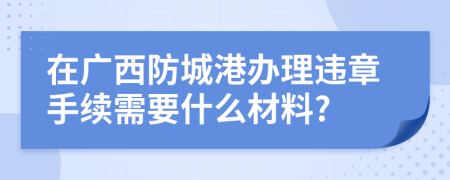 在广西防城港办理违章手续需要什么材料?