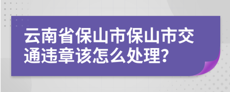 云南省保山市保山市交通违章该怎么处理？