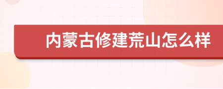 内蒙古修建荒山怎么样