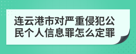 连云港市对严重侵犯公民个人信息罪怎么定罪