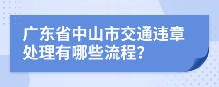 广东省中山市交通违章处理有哪些流程？