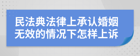 民法典法律上承认婚姻无效的情况下怎样上诉