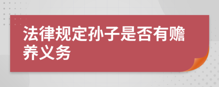 法律规定孙子是否有赡养义务