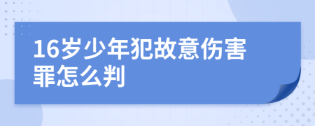 16岁少年犯故意伤害罪怎么判