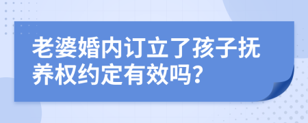 老婆婚内订立了孩子抚养权约定有效吗？