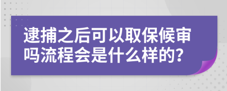 逮捕之后可以取保候审吗流程会是什么样的？