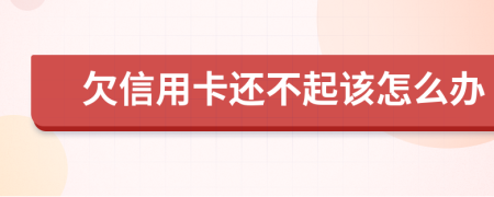 欠信用卡还不起该怎么办