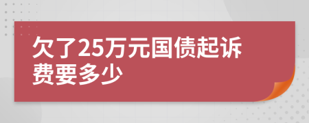 欠了25万元国债起诉费要多少