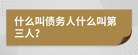 什么叫债务人什么叫第三人？