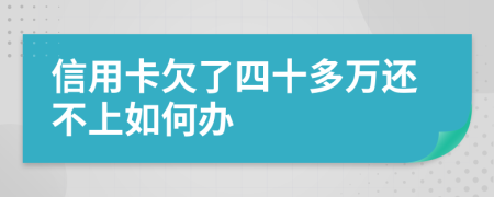 信用卡欠了四十多万还不上如何办