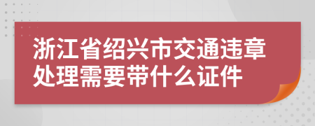 浙江省绍兴市交通违章处理需要带什么证件