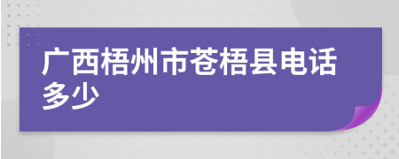 广西梧州市苍梧县电话多少