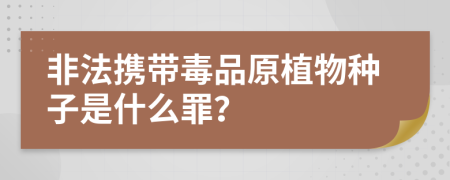 非法携带毒品原植物种子是什么罪？