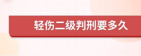 轻伤二级判刑要多久
