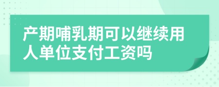 产期哺乳期可以继续用人单位支付工资吗
