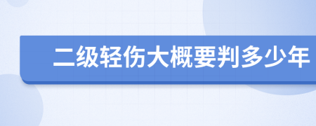 二级轻伤大概要判多少年