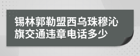 锡林郭勒盟西乌珠穆沁旗交通违章电话多少