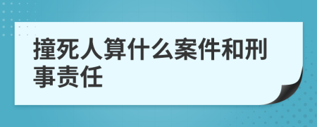 撞死人算什么案件和刑事责任