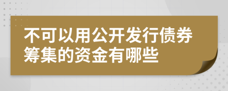 不可以用公开发行债券筹集的资金有哪些