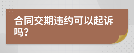 合同交期违约可以起诉吗？