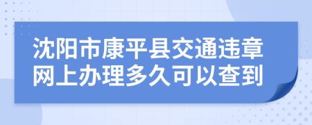 沈阳市康平县交通违章网上办理多久可以查到