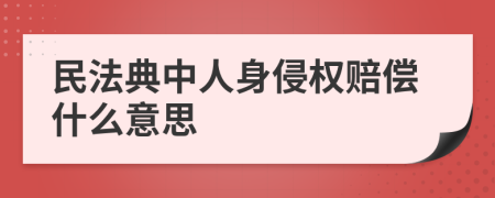 民法典中人身侵权赔偿什么意思