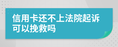 信用卡还不上法院起诉可以挽救吗