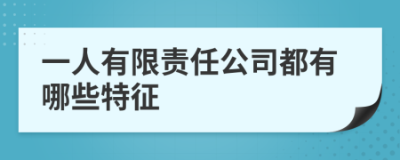 一人有限责任公司都有哪些特征