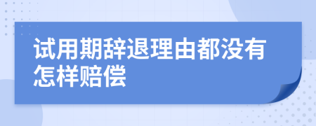 试用期辞退理由都没有怎样赔偿
