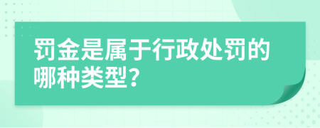 罚金是属于行政处罚的哪种类型？