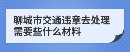 聊城市交通违章去处理需要些什么材料