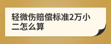 轻微伤赔偿标准2万小二怎么算