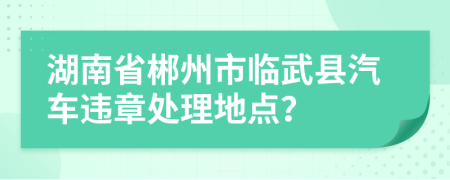 湖南省郴州市临武县汽车违章处理地点？