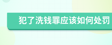 犯了洗钱罪应该如何处罚