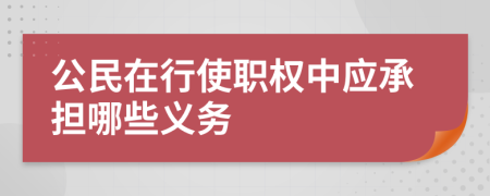 公民在行使职权中应承担哪些义务