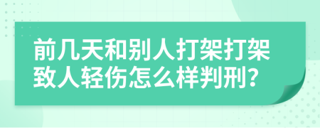 前几天和别人打架打架致人轻伤怎么样判刑？