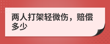 两人打架轻微伤，赔偿多少