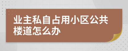 业主私自占用小区公共楼道怎么办