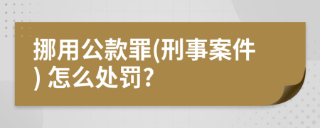 挪用公款罪(刑事案件) 怎么处罚?
