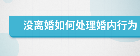 没离婚如何处理婚内行为