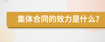 集体合同的效力是什么？