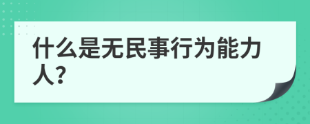 什么是无民事行为能力人？