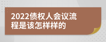 2022债权人会议流程是该怎样样的