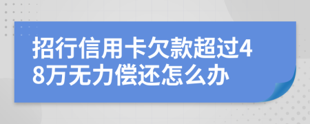招行信用卡欠款超过48万无力偿还怎么办
