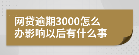 网贷逾期3000怎么办影响以后有什么事