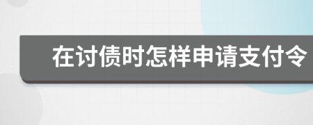 在讨债时怎样申请支付令