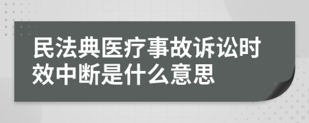 民法典医疗事故诉讼时效中断是什么意思