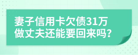妻子信用卡欠债31万做丈夫还能要回来吗？