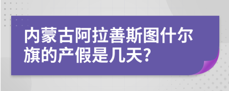 内蒙古阿拉善斯图什尔旗的产假是几天?