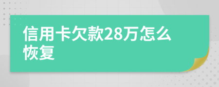 信用卡欠款28万怎么恢复